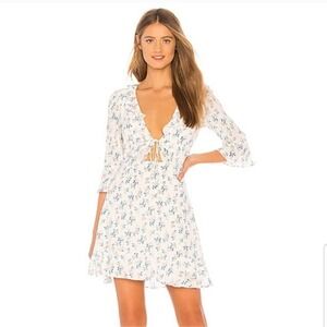For love and Lemons white floral mini dress, S